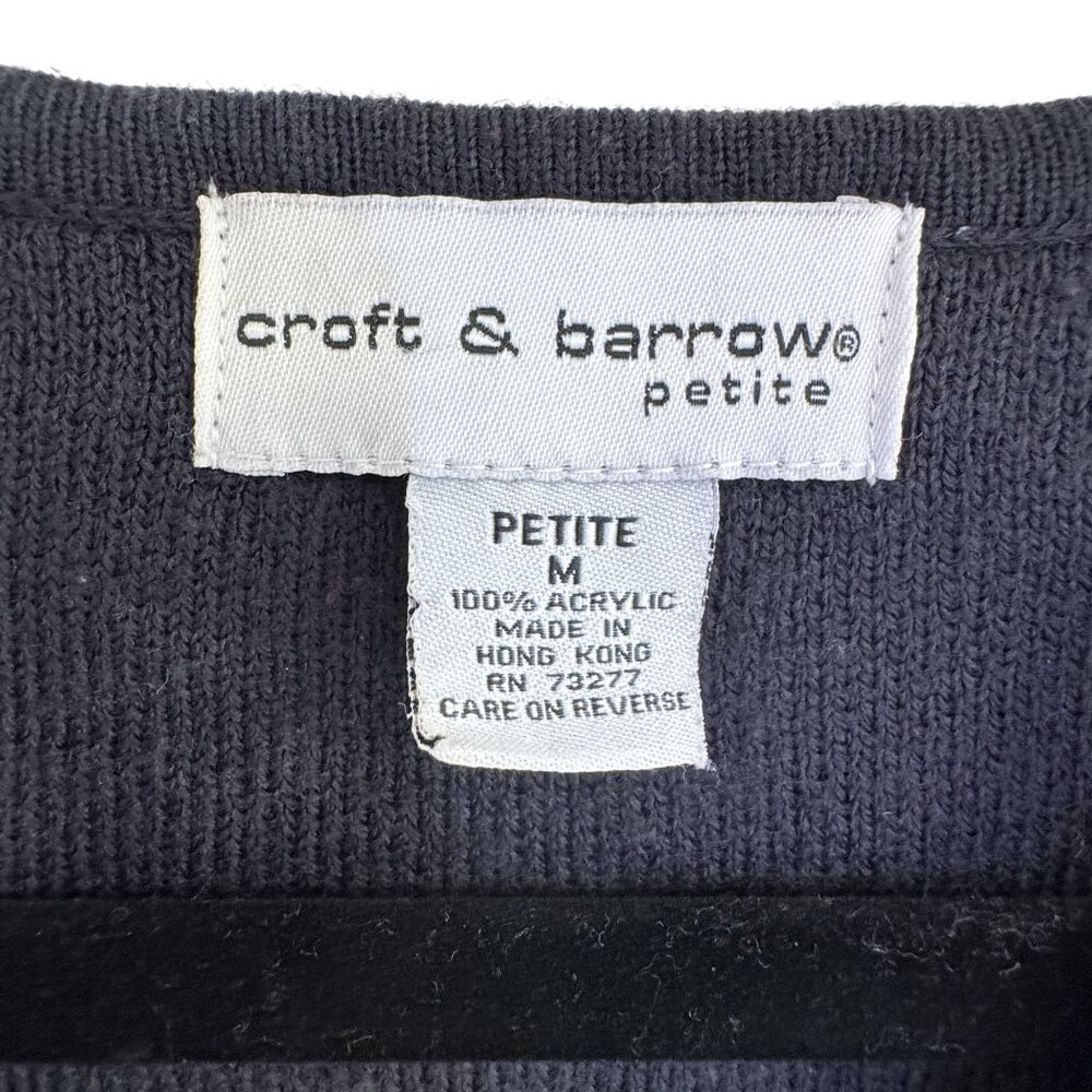 Vintage Croft & Barrow Women's Gray Fall Leaves Sleeveless Sweater Vest Size M - Picture 6 of 7